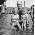 Carl and his girls  Betty 4 and Leora 2  at Lake Samamish near their home in Washington