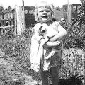 Elsie Elizabeth  Betty  Jean Hobbs 2 yrs old with her pup Pal at Her 1st home  2