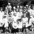Fouth of July bunch on our  Ruth and Carl Hobbs  40 acres 10 miles from Sand Point Idaho in the Tamarac trees-1928- 3