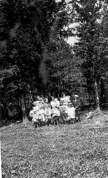 Fouth of July bunch on our  Ruth and Carl Hobbs  40 acres 10 miles from Sand Point Idaho in the Tamarac trees-1928