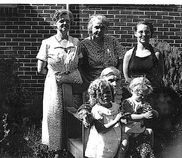 Grandma Hobbs and her girls-1936