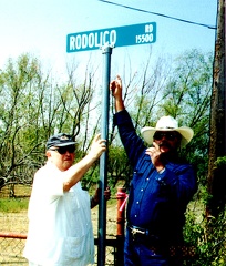 cr  and  garland by our street sign