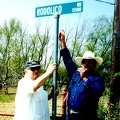 cr  and  garland by our street sign