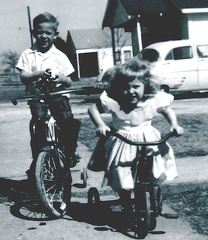 ralph  and  niki-feb 1961-waxahachie tx on bikes