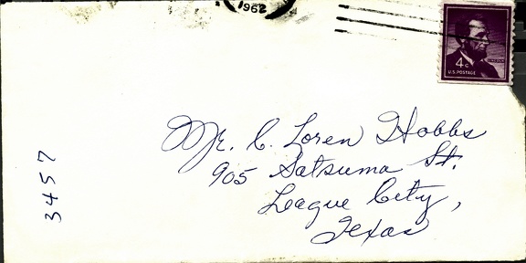 letter fr Mildred envelope front