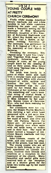 Newspaper clipping Al and Margie